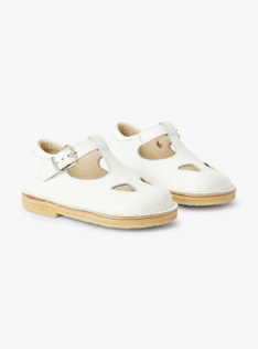 Leather sandals with eyelets. - White | Il Gufo