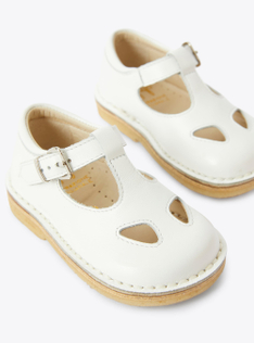Leather sandals with eyelets. - White | Il Gufo