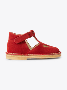 High sandal in nubuck leather with eyelet detailing - Red | Il Gufo