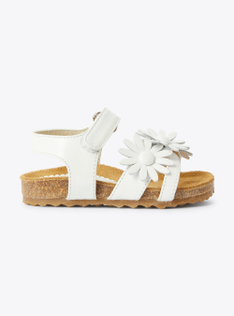 Sandales avec fleurs appliquées - Blanc | Il Gufo