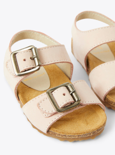 Nubuck sandal with strap - Pink | Il Gufo