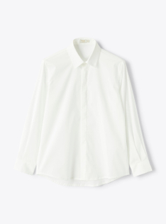 Shirt in stretchy poplin - White | Il Gufo