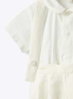 Linen shirt and pants set - White | Il Gufo
