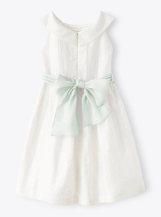 Vestito in shantung di lino bianco latte - Bianco | Il Gufo