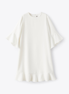 Kleid aus weißem Cady - Weiss | Il Gufo