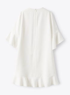 Kleid aus weißem Cady - Weiss | Il Gufo