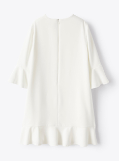 Kleid aus weißem Cady - Weiss | Il Gufo