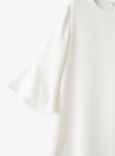 Kleid aus weißem Cady - Weiss | Il Gufo
