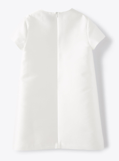Vestito a manica corta in mikado - Bianco | Il Gufo