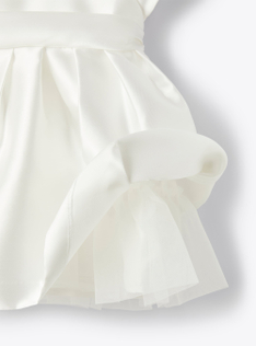 Abito in mikado con cintura - Bianco | Il Gufo