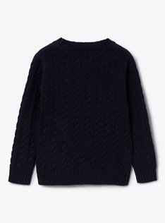Wool cable knit sweater - Blue | Il Gufo