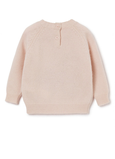 Wool sweater with emroidered bear - Pink | Il Gufo