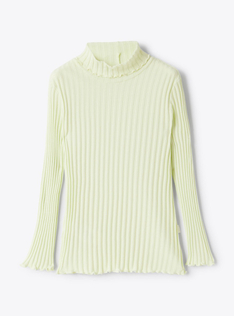 T-shirt à col montant côtelée - Jaune | Il Gufo