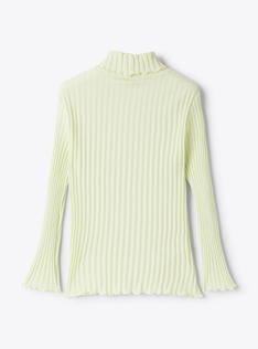 T-shirt à col montant côtelée - Jaune | Il Gufo