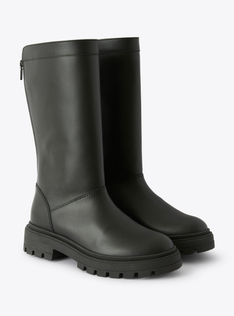 Leather ankle boots with zipper - Black | Il Gufo