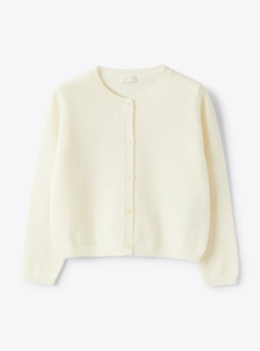 Cardigan in lana merino - Bianco | Il Gufo