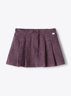 Pleated cotton-blend skirt - Violet | Il Gufo