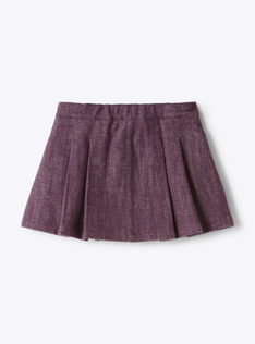 Pleated cotton-blend skirt - Violet | Il Gufo
