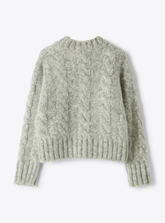 Cable-knit wool-blend sweater with lurex - Grey | Il Gufo
