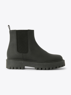 Leather ankle boot with elastic - Черный | Il Gufo