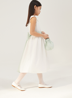 Vestito in shantung di lino bianco latte - Bianco | Il Gufo