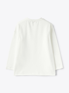 long-sleeved T-shirt in stretch cotton jersey - White | Il Gufo