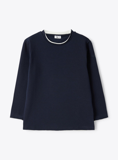 Brushed jersey long-sleeve t-shirt - Blue | Il Gufo
