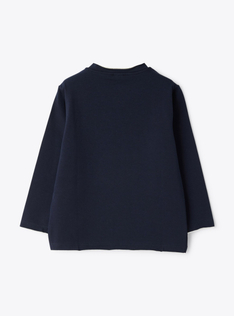 Brushed jersey long-sleeve t-shirt - Blue | Il Gufo