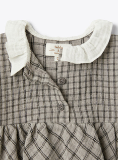 Kleid aus Bio-Gaze - Grau | Il Gufo