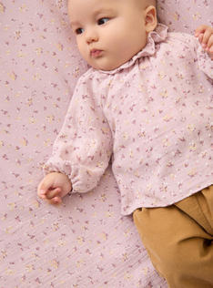 Chemise en gaze organique - Violet | Il Gufo