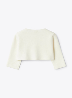 Organic cotton knit cardigan - White | Il Gufo