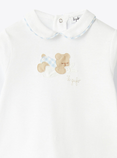 Zweiteiliger Strampler aus Baumwolljersey - Weiss | Il Gufo