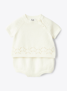 Completo in cotone organico - Bianco | Il Gufo