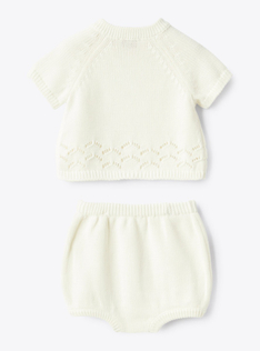 Completo in cotone organico - Bianco | Il Gufo