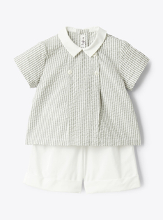 Seersucker and cotton set - Grey | Il Gufo