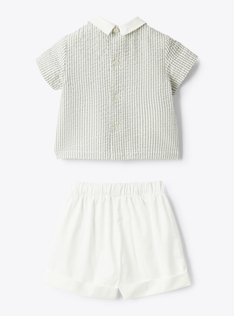 Seersucker and cotton set - Grey | Il Gufo