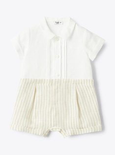 Linen romper - Brown | Il Gufo