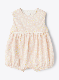 Floral print cotton romper - Роза | Il Gufo