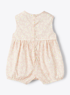 Floral print cotton romper - Роза | Il Gufo