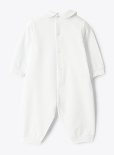 Jersey romper with a bow - White | Il Gufo
