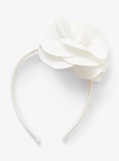 Headband with flower in cady - White | Il Gufo