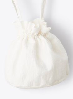 Milchweiße Beuteltasche aus Shantung - Weiss | Il Gufo