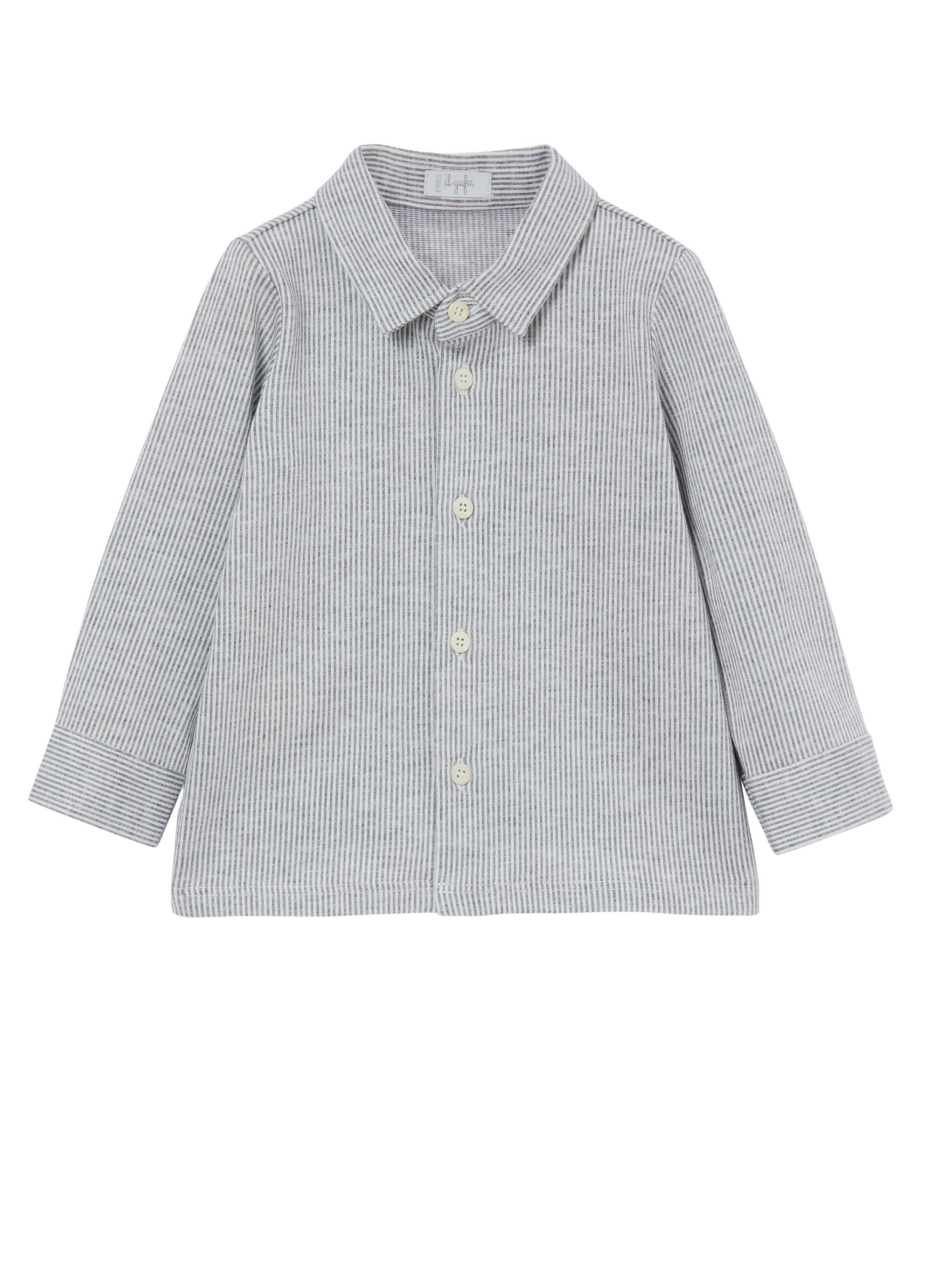 Cloud grey micro-striped shirt - Grey | Il Gufo
