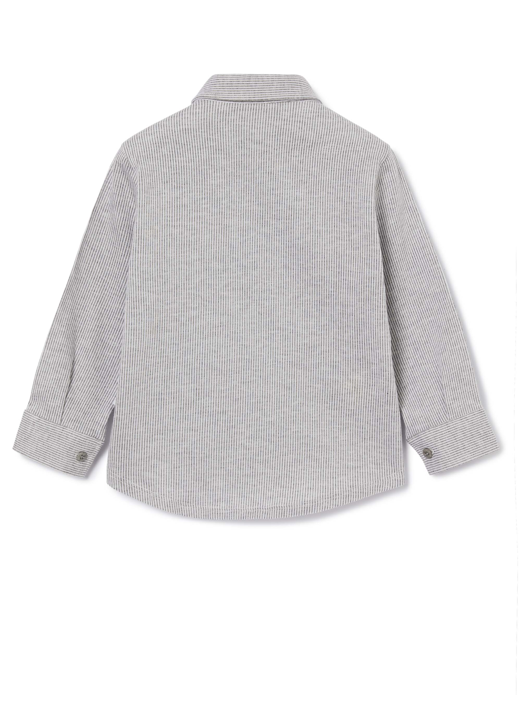Jersey shirt with cloud micro-stripes - Grey | Il Gufo