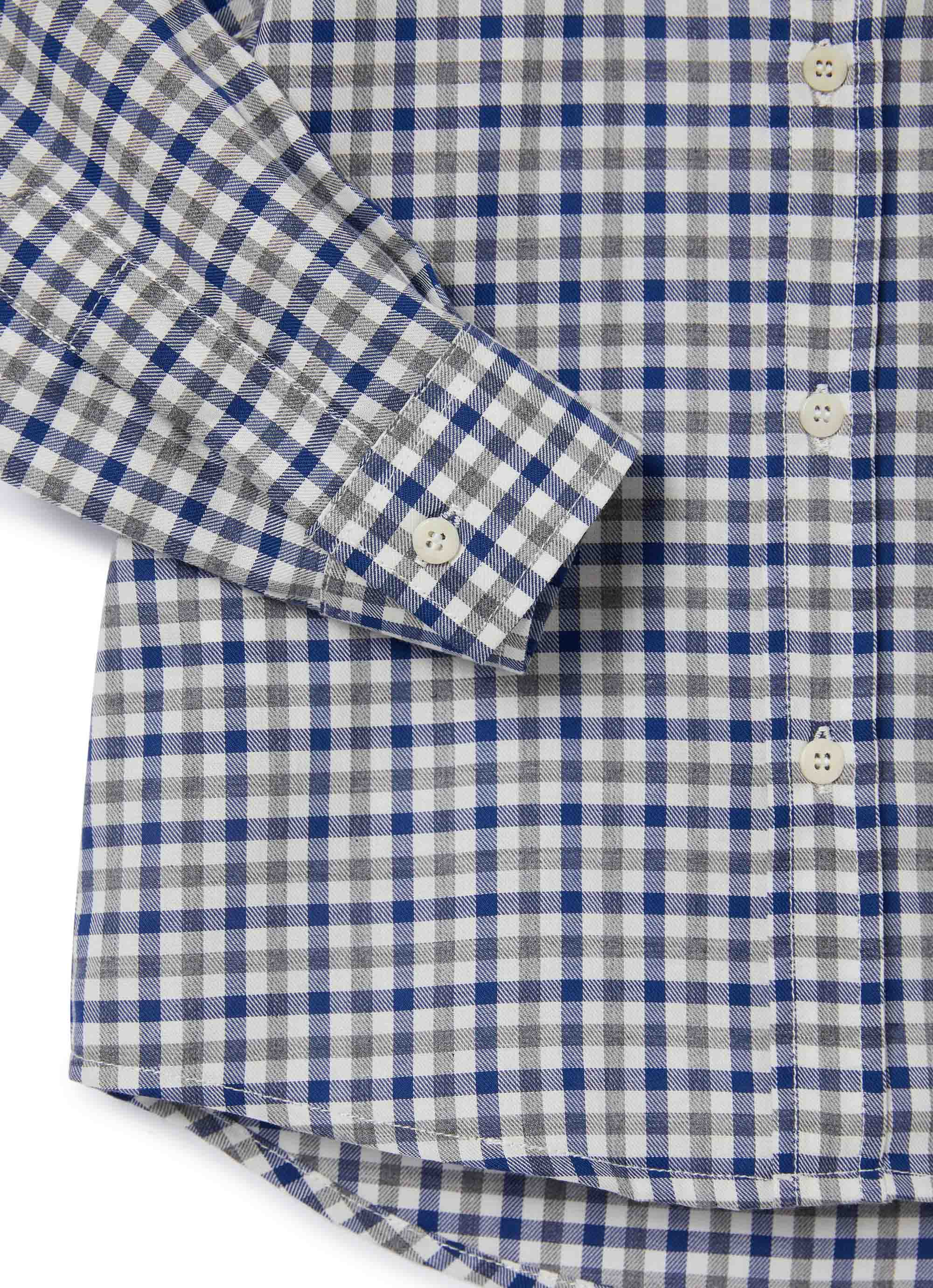 Checked cotton shirt - Blue | Il Gufo