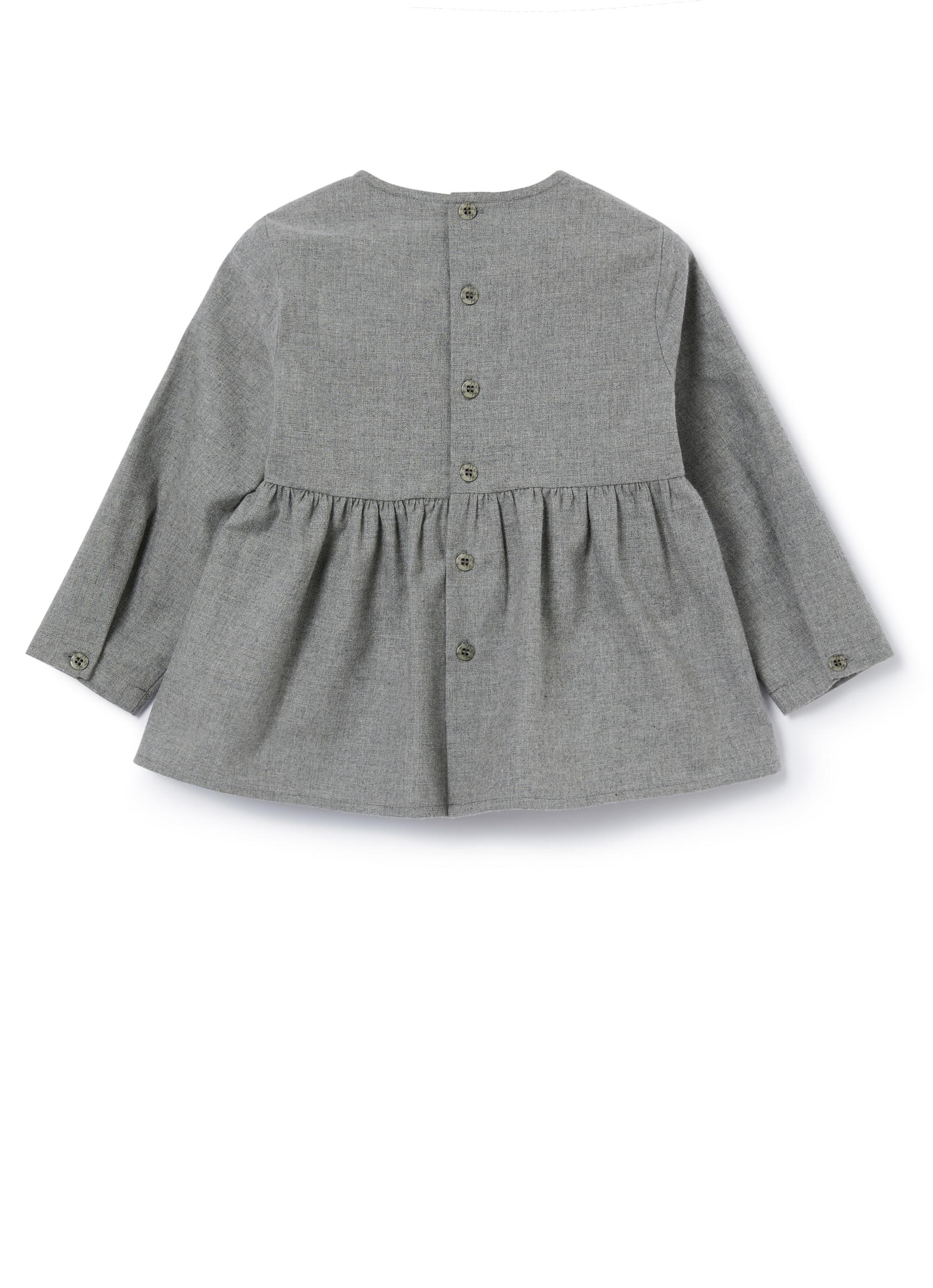 Cotton shirt with embroidery - Grey | Il Gufo