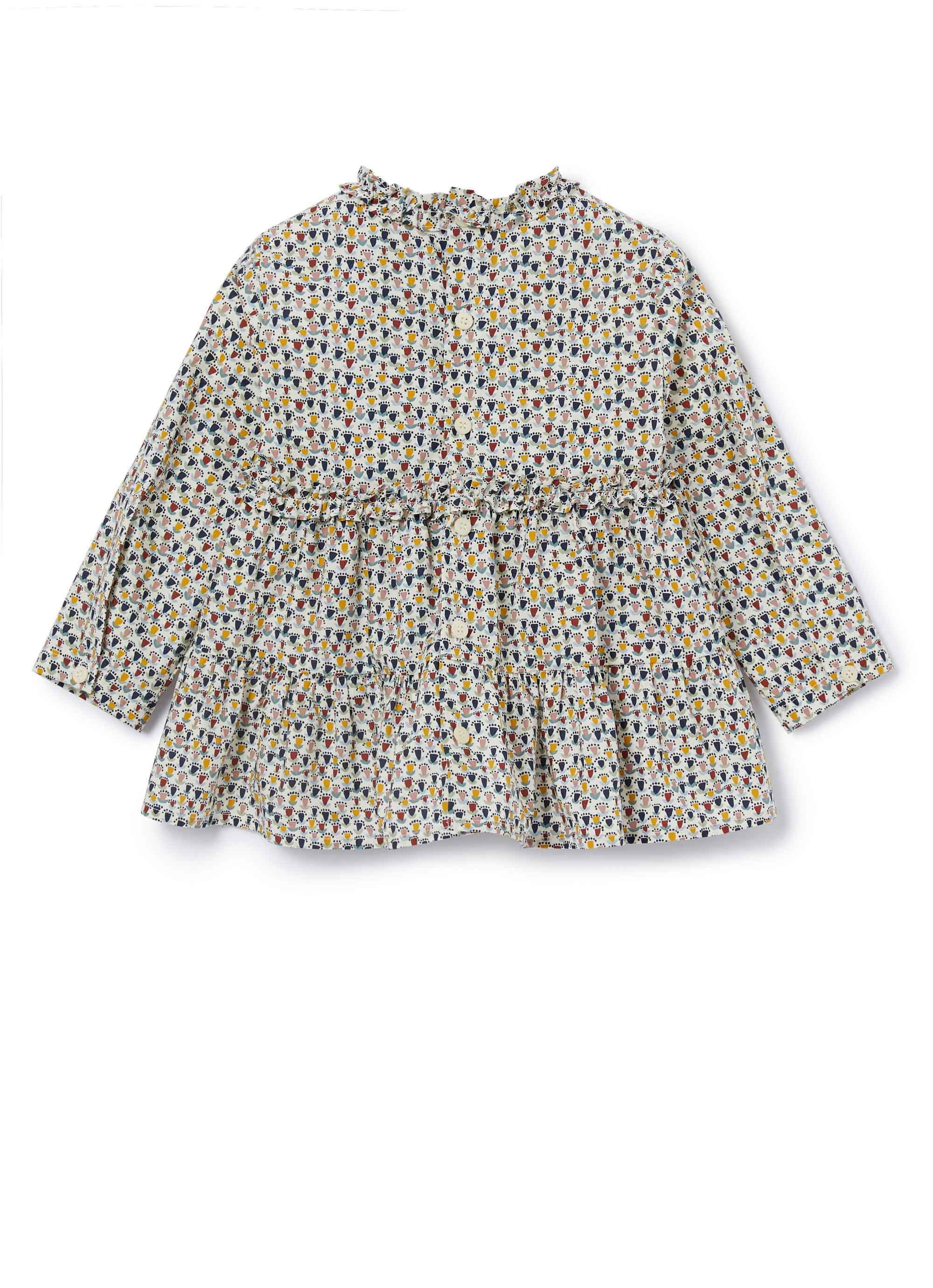 Shirt with patterned flounces - Beige | Il Gufo