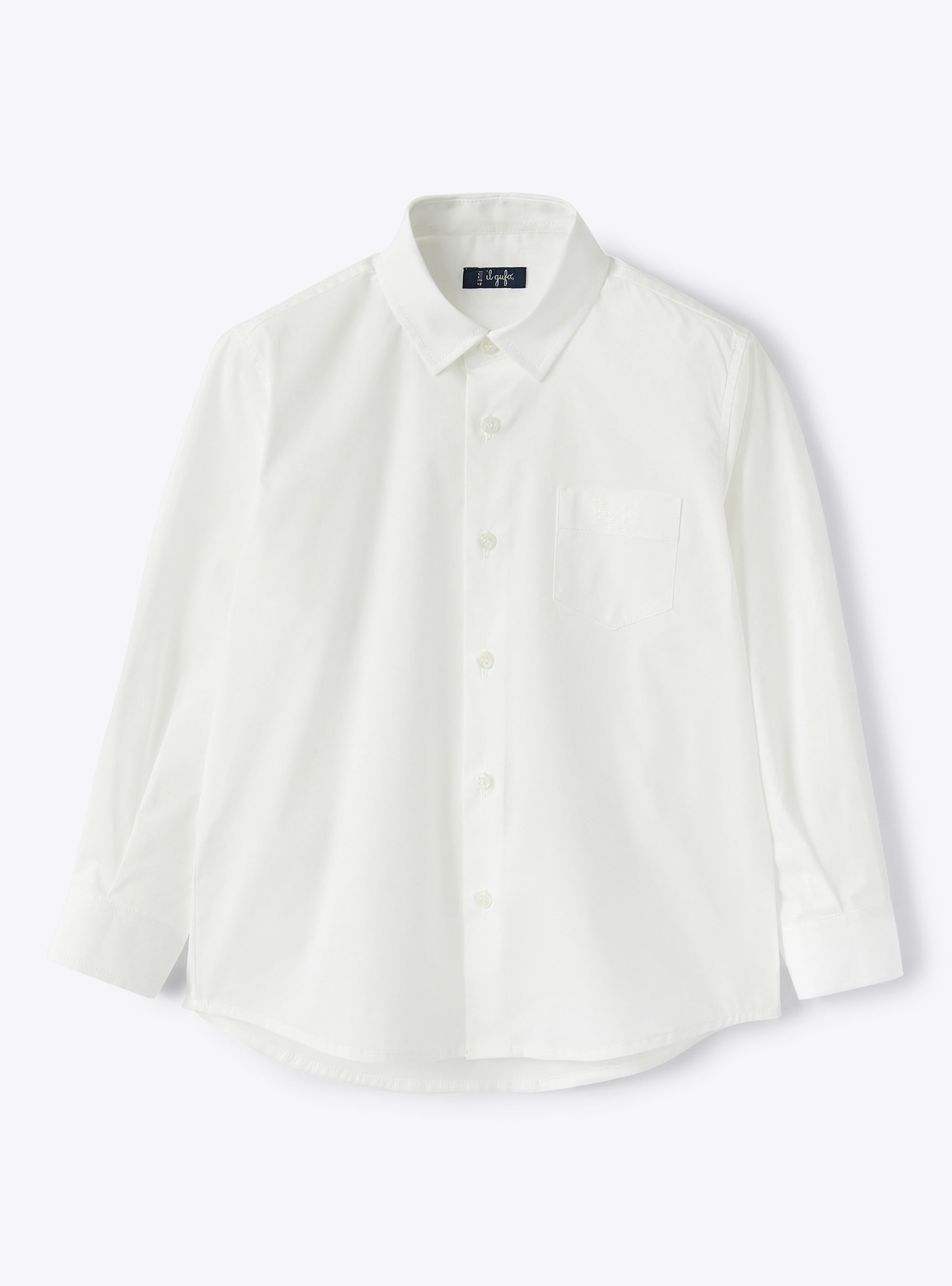 Long-sleeve cotton shirt - White | Il Gufo