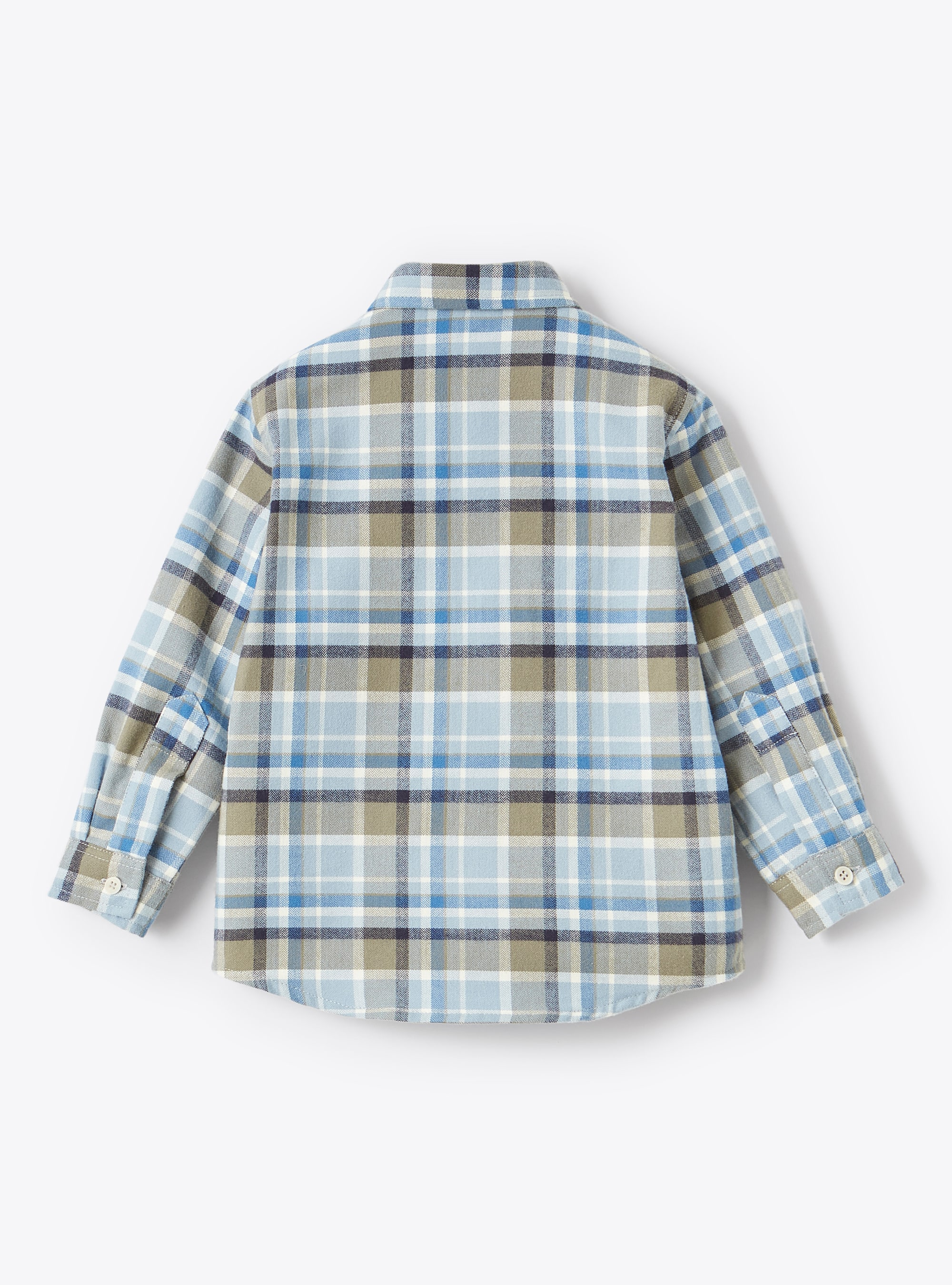 Light blue check regular fit shirt - Blue | Il Gufo