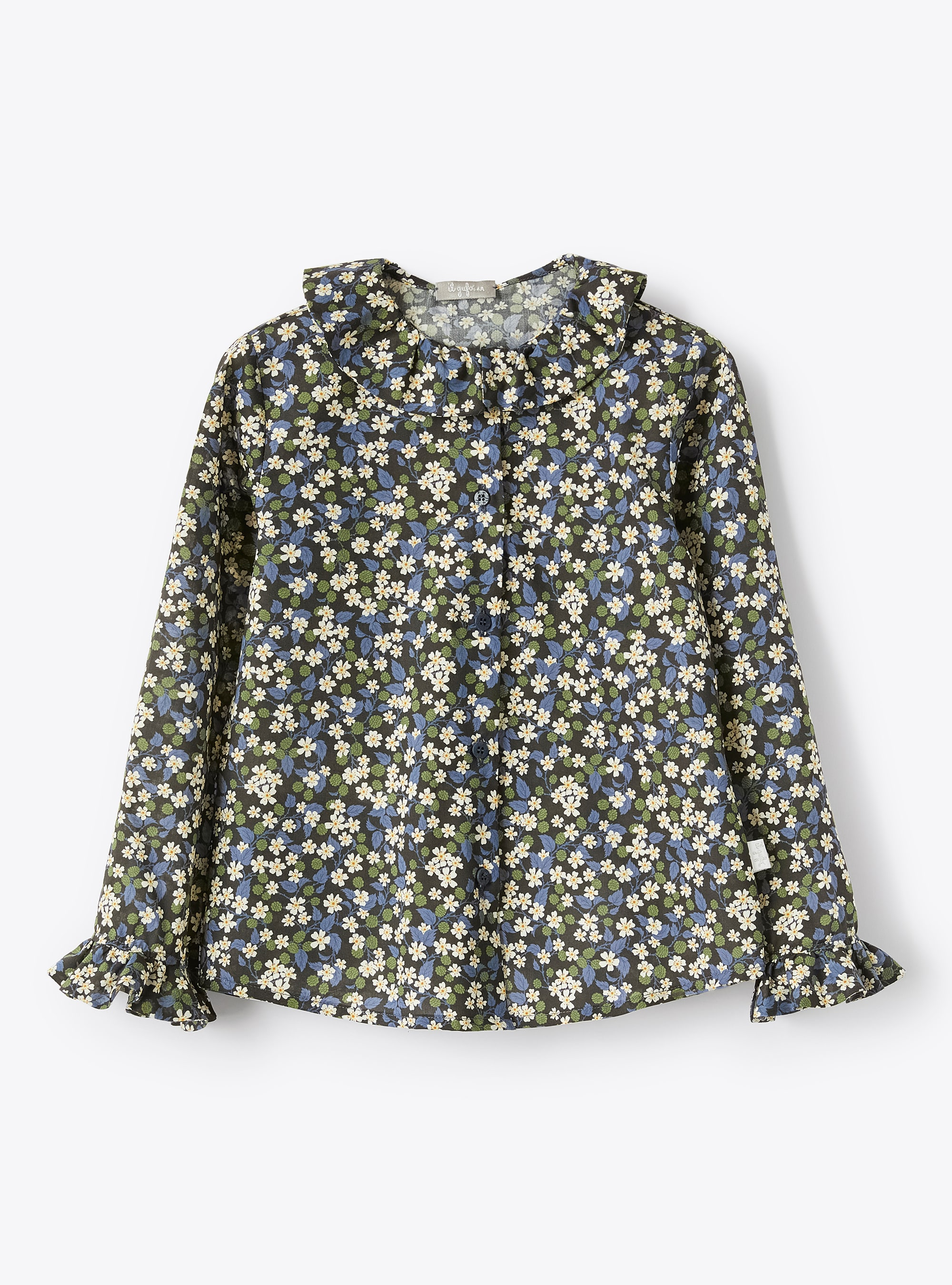 Bluse aus Liberty Fabric grün - Hemden - Il Gufo